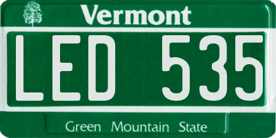 VT license plate LED535