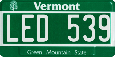 VT license plate LED539