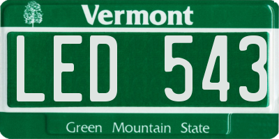 VT license plate LED543
