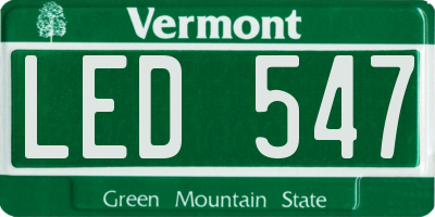 VT license plate LED547