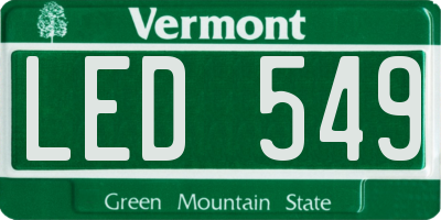 VT license plate LED549