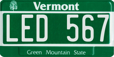 VT license plate LED567