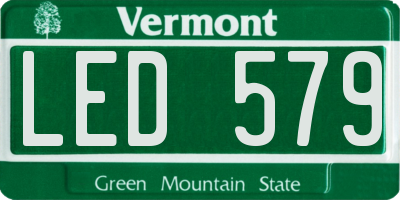 VT license plate LED579