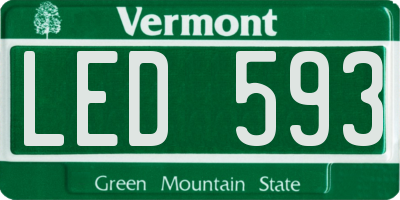 VT license plate LED593