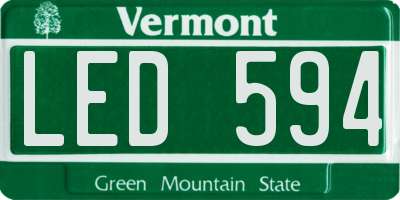 VT license plate LED594
