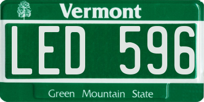 VT license plate LED596