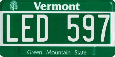 VT license plate LED597