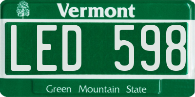 VT license plate LED598