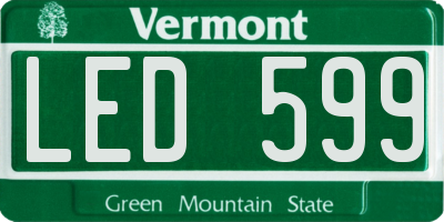 VT license plate LED599