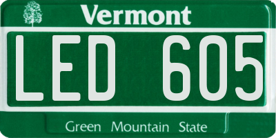 VT license plate LED605