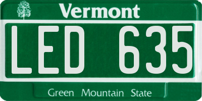 VT license plate LED635
