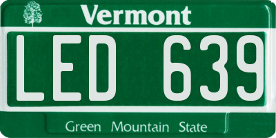 VT license plate LED639