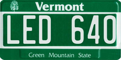 VT license plate LED640