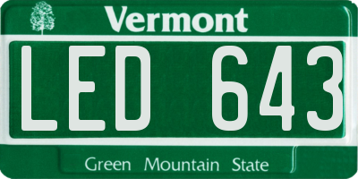 VT license plate LED643