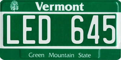 VT license plate LED645