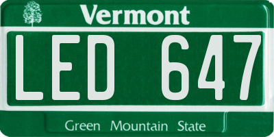VT license plate LED647