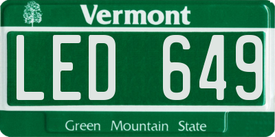 VT license plate LED649