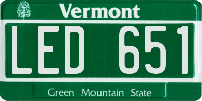 VT license plate LED651