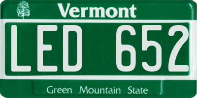 VT license plate LED652