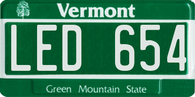 VT license plate LED654