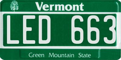 VT license plate LED663