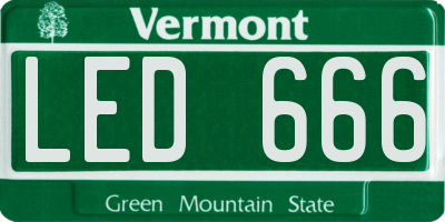 VT license plate LED666