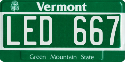 VT license plate LED667