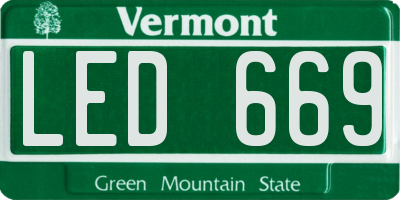VT license plate LED669
