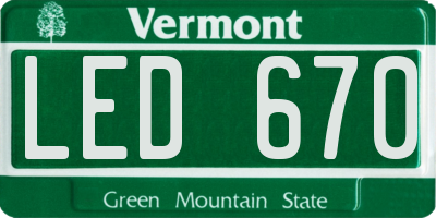 VT license plate LED670