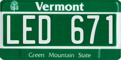 VT license plate LED671