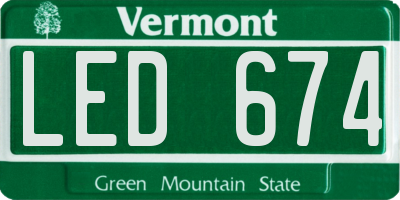 VT license plate LED674