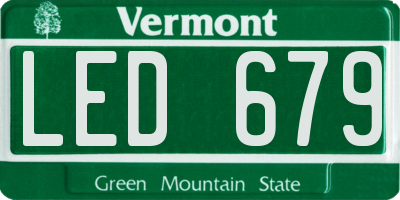 VT license plate LED679