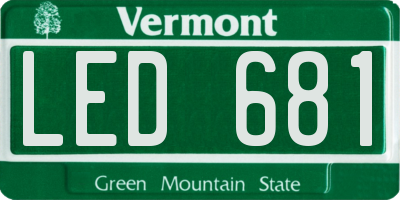 VT license plate LED681