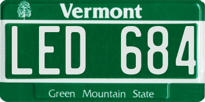 VT license plate LED684
