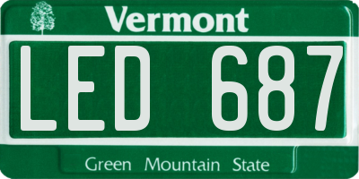 VT license plate LED687