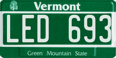 VT license plate LED693
