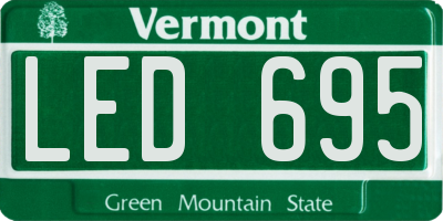 VT license plate LED695
