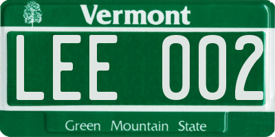 VT license plate LEE002
