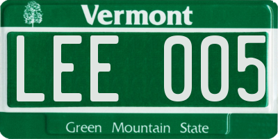 VT license plate LEE005