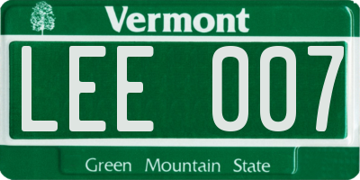 VT license plate LEE007
