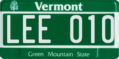 VT license plate LEE010