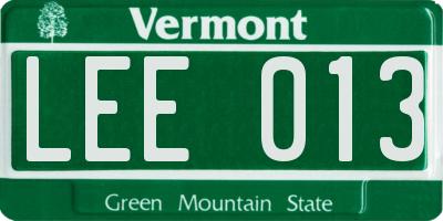 VT license plate LEE013