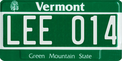 VT license plate LEE014
