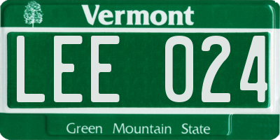 VT license plate LEE024