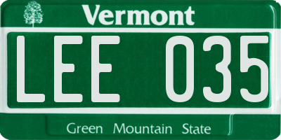 VT license plate LEE035