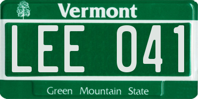 VT license plate LEE041