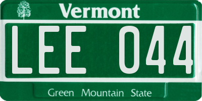 VT license plate LEE044
