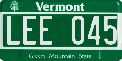 VT license plate LEE045