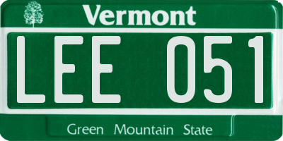VT license plate LEE051