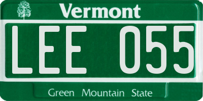 VT license plate LEE055